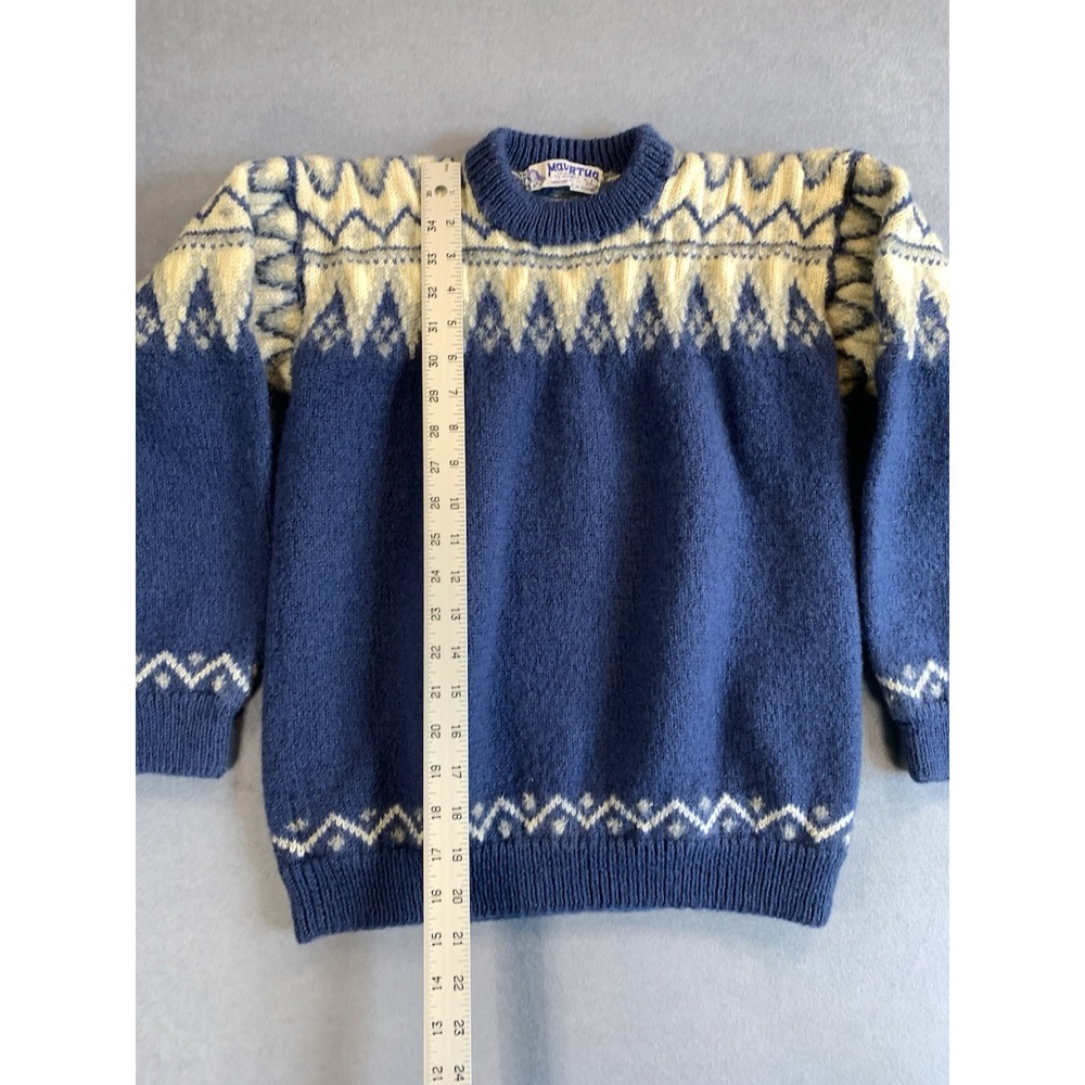 Vintage Maurtua Norwegian Sweater Hand Knit Norway Wool Shrunken Small - Picture 5 of 6